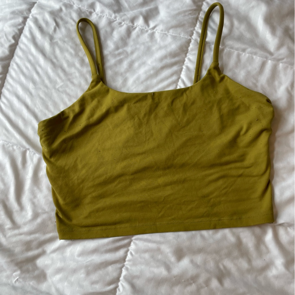 All in Motion Yellow and Green Fitted Crop Camisole